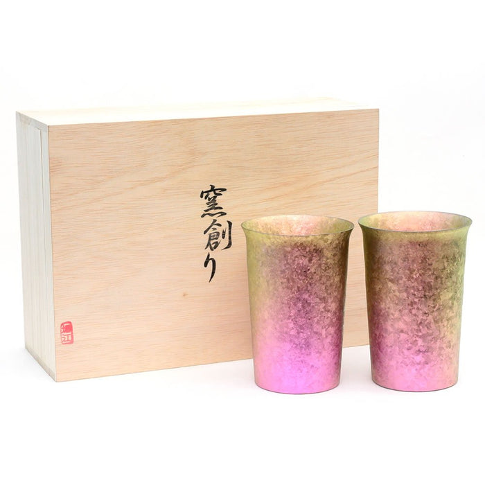 Horie Japan Tsubame Titanium Pink Double Layer Tumbler Set