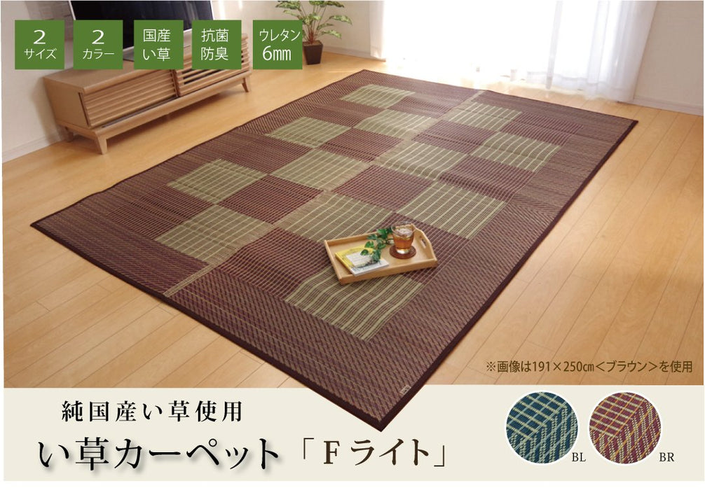 Ikehiko Corp 日本地毯 Rush Tatami Mat Square F 浅蓝色 - 用户友好的地板解决方案