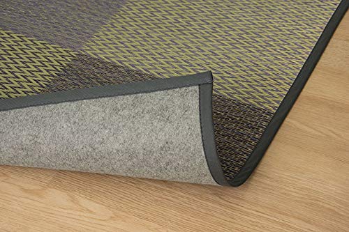 Ikehiko Gray Rush Rug Carpet - Japanese Hanagoza Dx Pia Edoma 2 Tatami - 174X174Cm