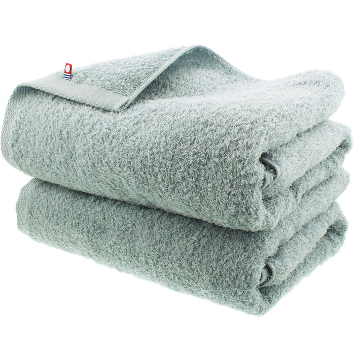 Imabari Factory 2-Pack Japanese Bath Towel, Smokey Blue, 120X60Cm