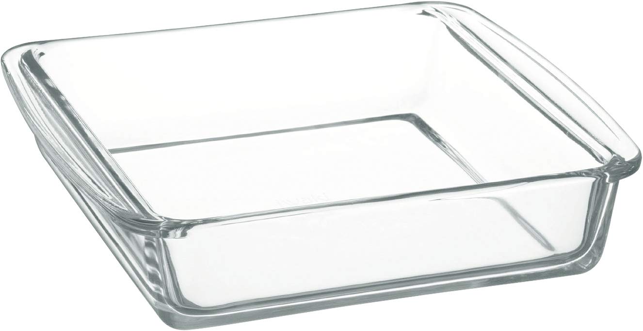 Iwaki 2L Square Gratin Dish - Heat Resistant Glass Baking Plate - Ovenware Microwave Oven Safe - Japan