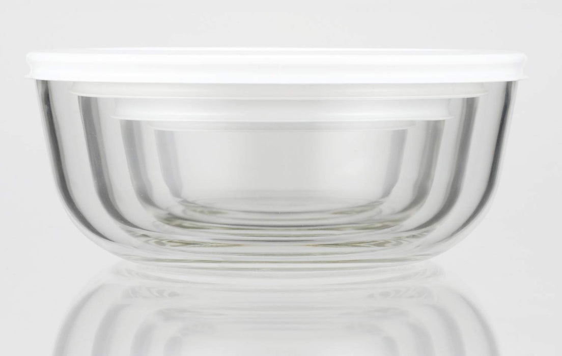 Iwaki Japan Kbc4160-W1 1.3L Heat Resistant Glass Storage Bowl Pack