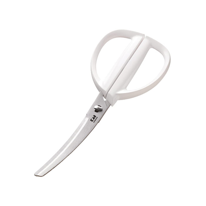 Kai Corp DH2051 Kitchen Scissors w/ Curved Case White