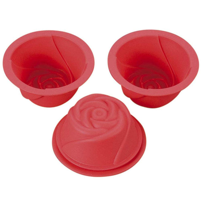 Kai DL6242 Heat-Resistant Silicone Muffin Mold Rose Set 3