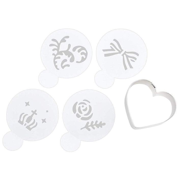 Kai DL-6364 Cookie Cutter Set (4Pc Heart/Stencil)