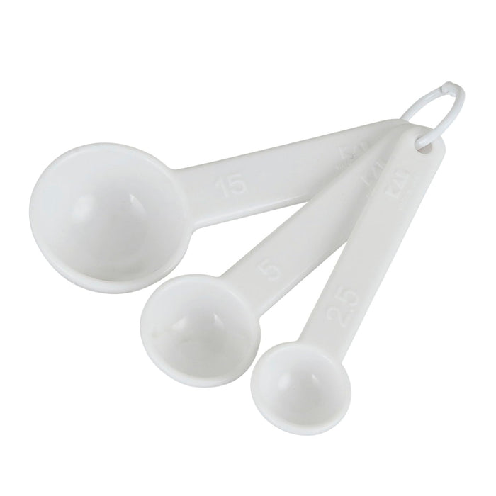 Kai Corporation Measuring Spoons Set 3 - Tblspn tspn 1/2 tspn - Dishwasher Safe - White Kai Kitchen Made in Japan DH8120