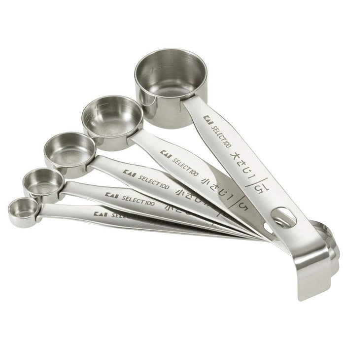 Kai Dh3101 Select100 Measuring Spoon Set 5pcs Silver