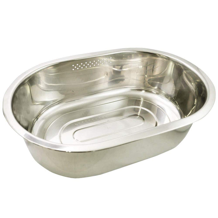 Kai DZ1140 Silver Washing Tub Oval Type w/High Rubber Legs