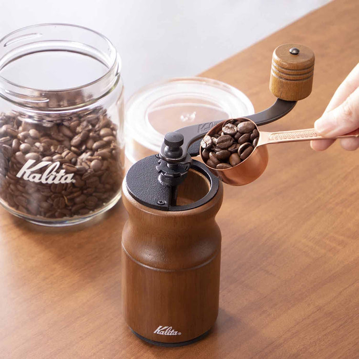 Kalita KH-10 Antique Coffee Grinder - Wooden Hand Grind for Outdoor Camping