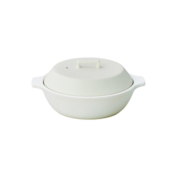 Kinto Kakomi Ih Clay Pot 1.2L White - Japanese Made 25190