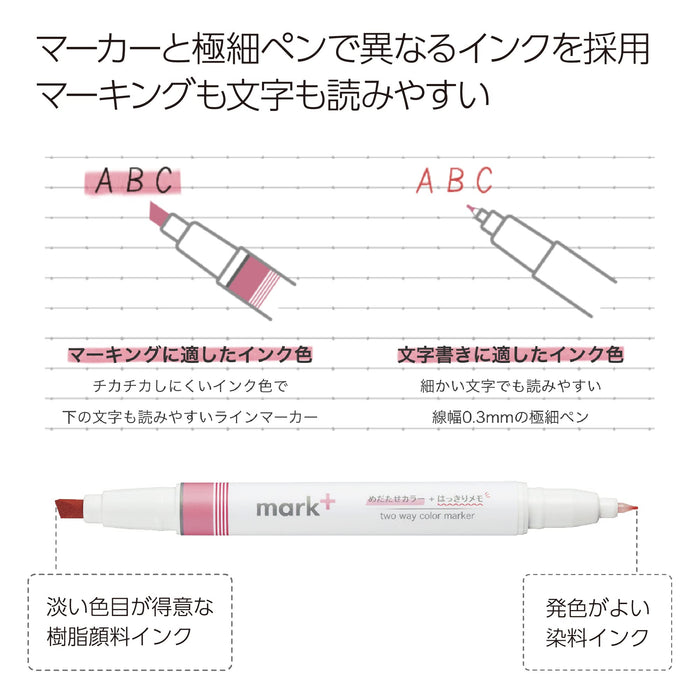 Kokuyo 日本荧光笔套装 - 2 种颜色，5 支装