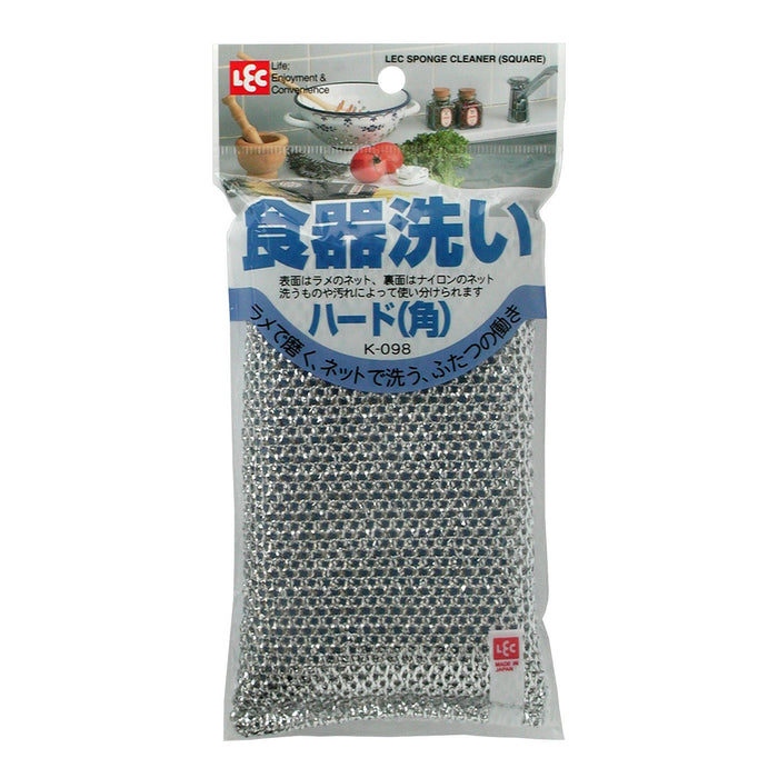 Lec Japan Hard Angle Dishwashing Sponge Net K-098 - Lame & Nylon Efficient Cleaning Tool