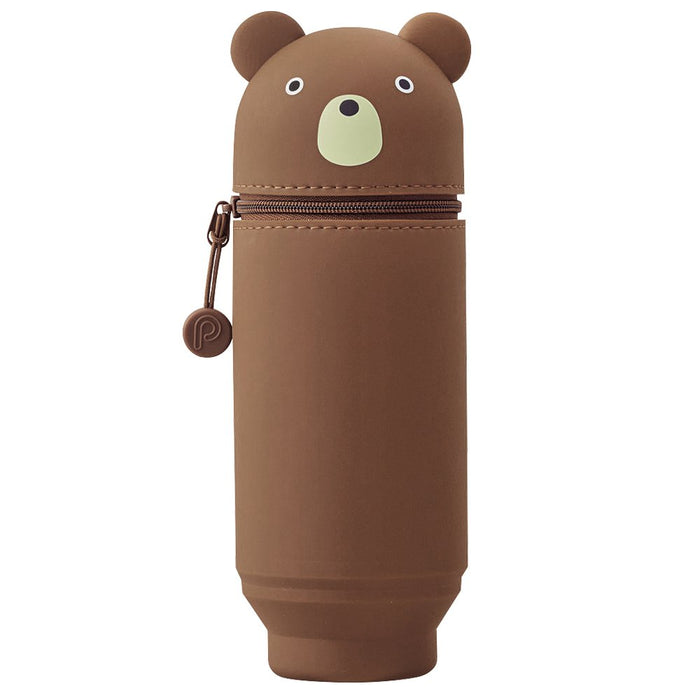 Lihit Lab A7714-1 Big Punilab Bear Stand Pen Case - High-Quality Japanese Priority