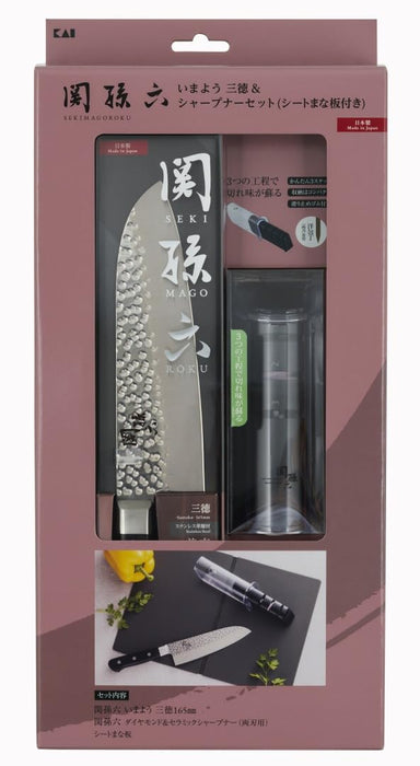 Kaijirushi Rc5070 Knife Set Seki Magoroku Imayo Santoku & Sharpener Foldable Sheet Cutting Board