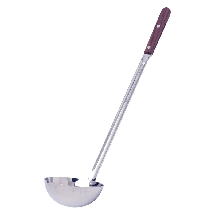 Marutama Stainless Steel Long Ladle - 144ml Wooden Handle