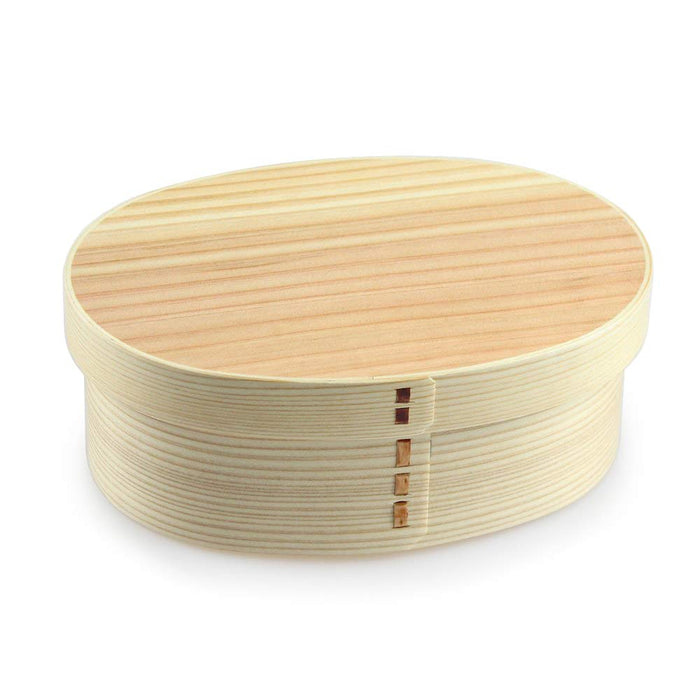 Eemon of the Festival Oval Bento Box - Natural Finish for Japan's Matsuri Celebration