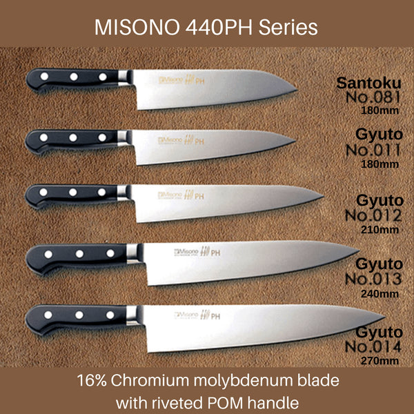 Misono 440Ph Gyuto Knife - 180mm Pom Handle (No.011)