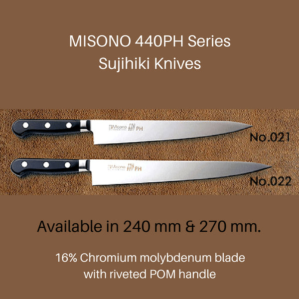 Misono 440Ph Sujihiki 刀 - 270mm 绒球柄 (编号 022)