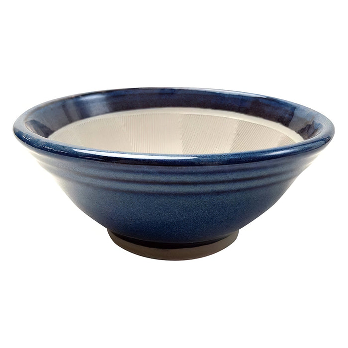 Motoshige Ceramic Japanese Blue Suribachi Mortar 14Cm - Authentic Japanese Kitchen Tool