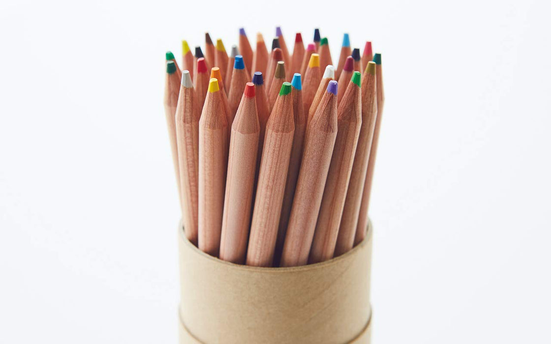 Mujirushi Ryohin 60-Color Colored Pencils in Paper Tube Case