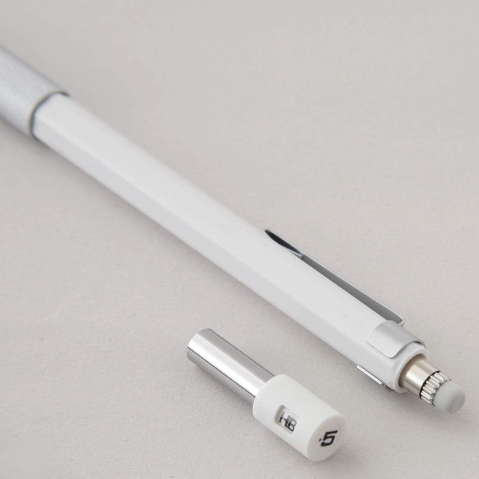 Mujirushi Ryohin Low Center of Gravity Mechanical Pencil - White, 0.5mm Core Diameter