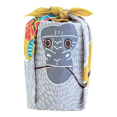 Musubi Furoshiki 50 公分 Kata Kata Gorilla 黃色 - 日本製造