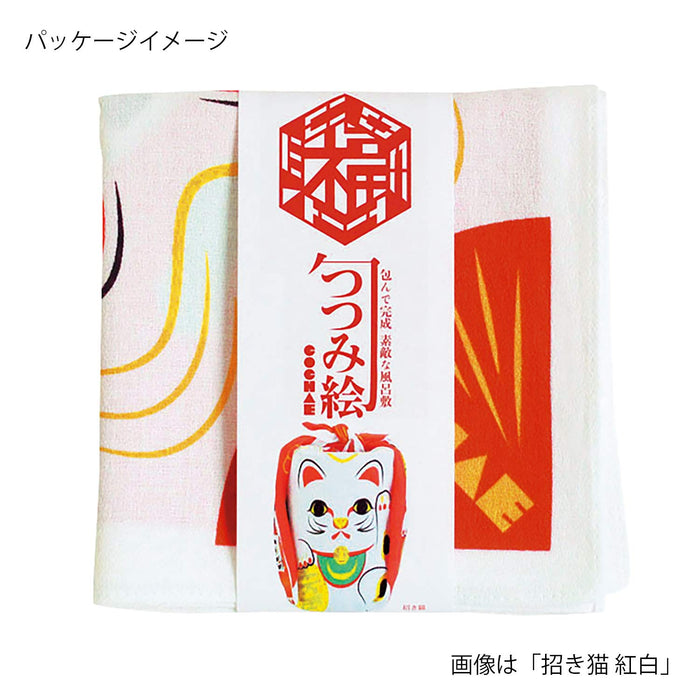 Musubi Furoshiki 48Cm Maneki Neko Kohaku - Made In Japan 20464-105