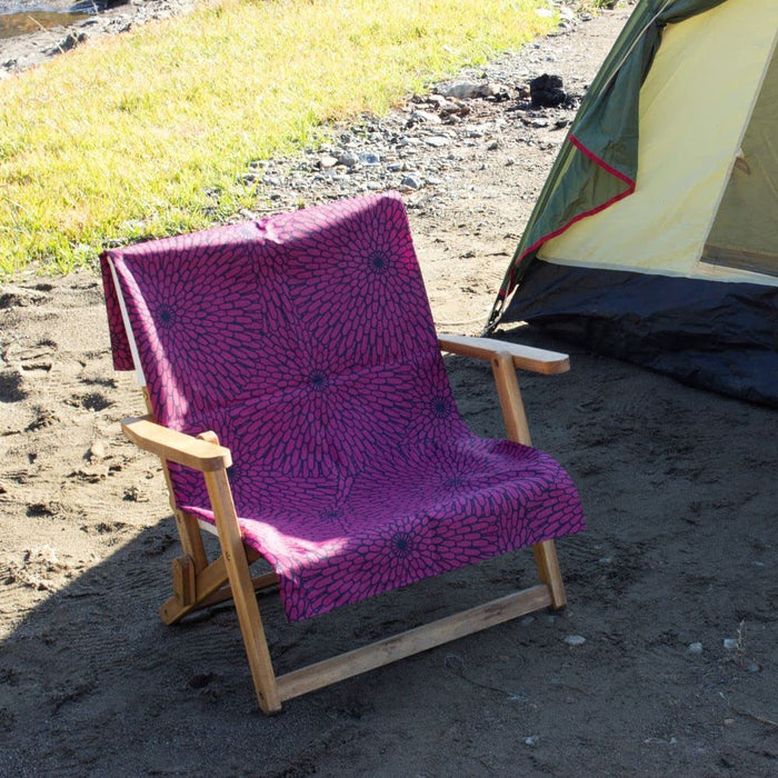 Musubi Furoshiki 100 Isa Pattern Chrysanthemum Purple 100Cm - Water Repellent Polyester