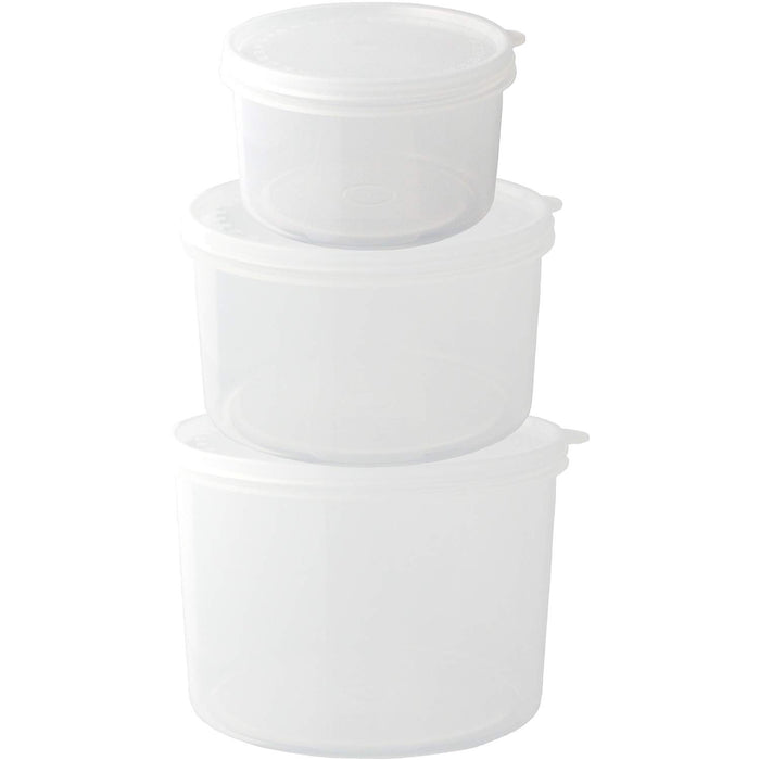 Nagao Round Storage Container Set - Made In Japan, 490Ml 900Ml 1700Ml