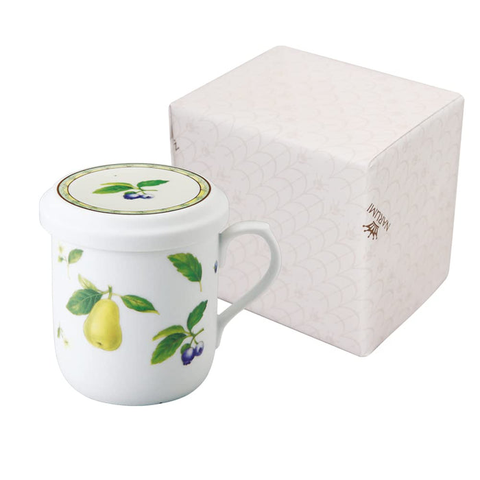 Narumi Pear Mug with Lid, Tea Strainer & Microwave Safe