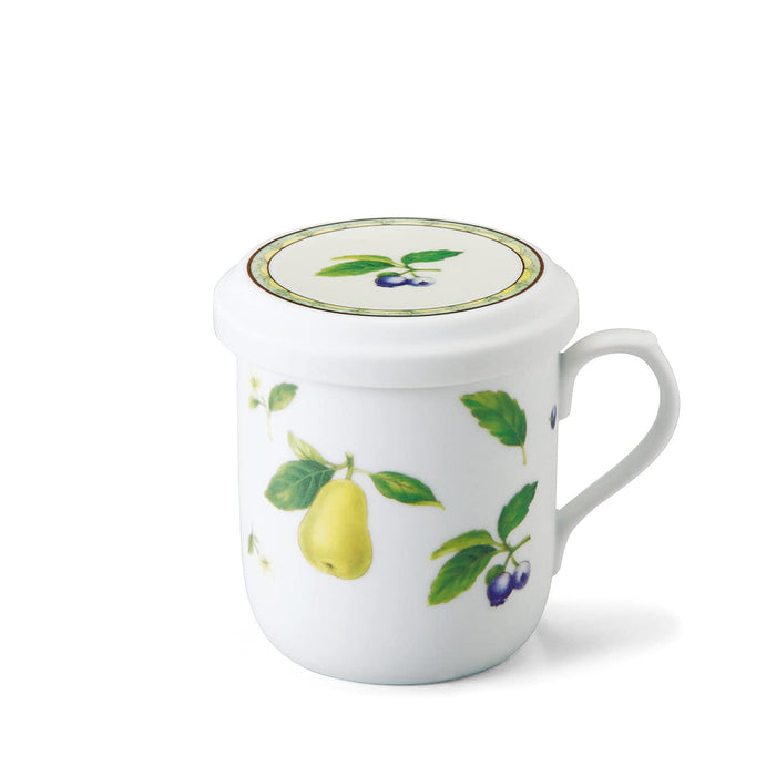 Narumi Pear Mug with Lid, Tea Strainer & Microwave Safe