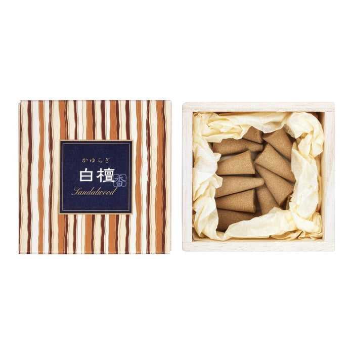 Nippon Kodo Kayuragi Sandalwood Incense Cones - 12Pcs Japan + Stand