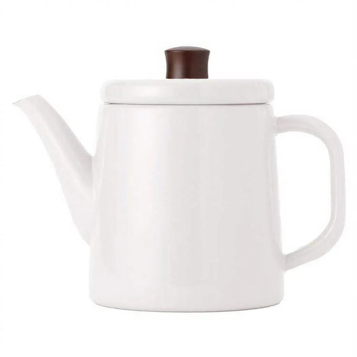 Noda Horo Enamel Kettle 1.5L - White Enameled Tea Pot for Stylish Brewing