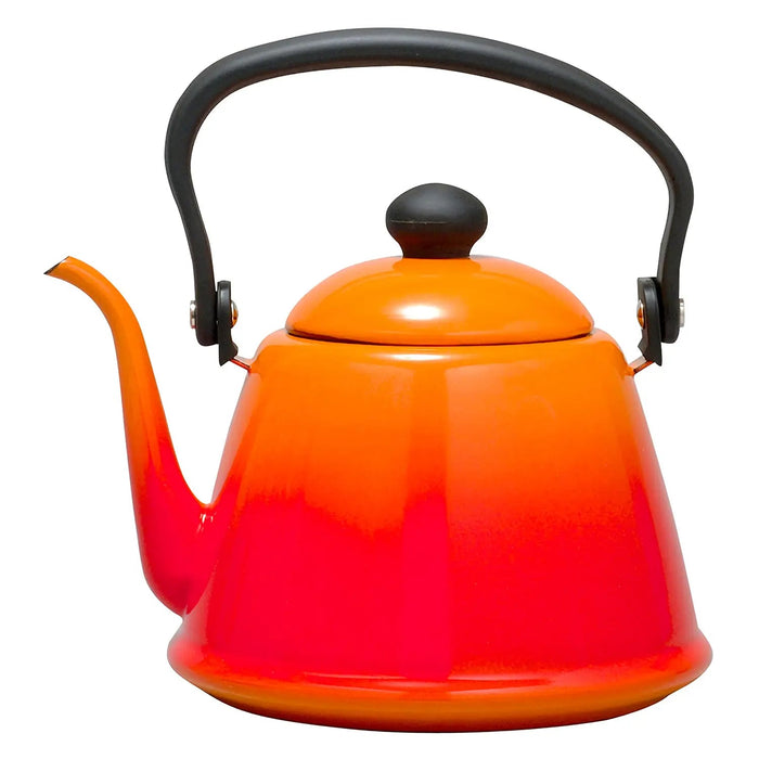 Noda Horo Enamelware Japan Induction Pour Over Kettle 2.0L - Orange