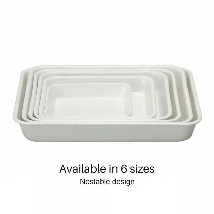 Noda Horo Enamel Nestable Meal Prep Baking Tray No.6 - White Series