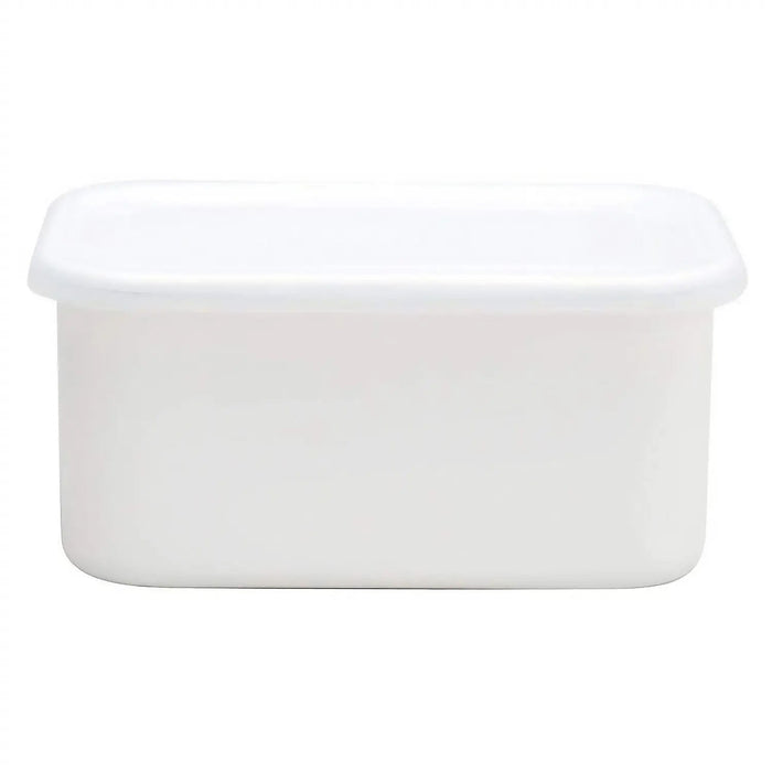 Noda Horo White Series Enamel XL Food Containers with Lid - Spacious and Stylish Storage Solution