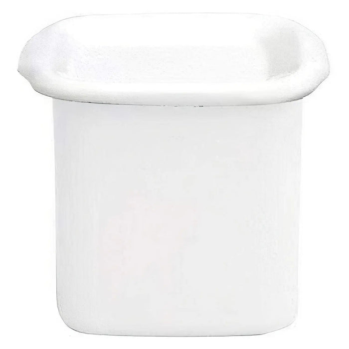 Noda Horo White Enamel Square Food Containers - Large Size with Enamel Lid