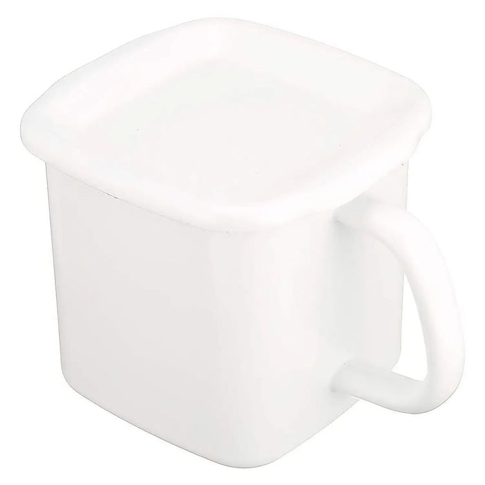 Noda Horo Enamel Square Food Containers - 1.2L Capacity with Handle and Lid