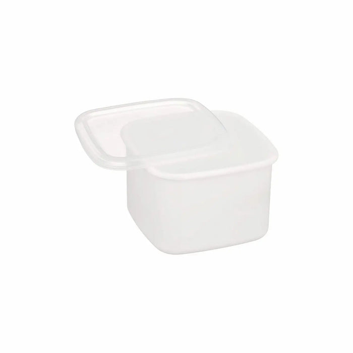 Noda Horo White Enamel Square Food Containers - Medium Size