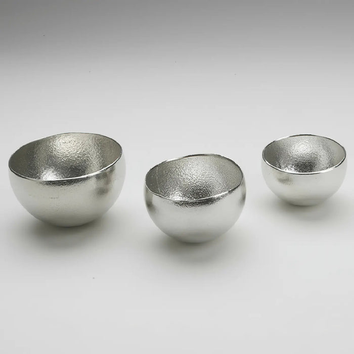 Handcrafted Swing Cold Sake Cup 40ml - Silver by Nousaku