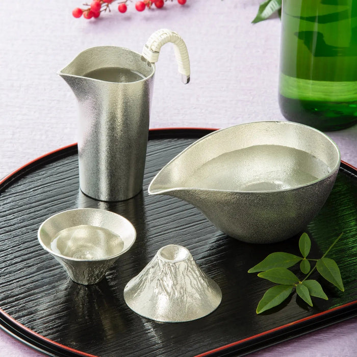 Premium 280ml Silver Tinware Sake Server by Nousaku