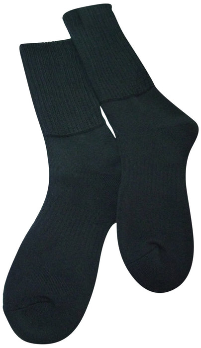 Olive Sara Men's Black Fluffy Thick Socks - Made In Japan