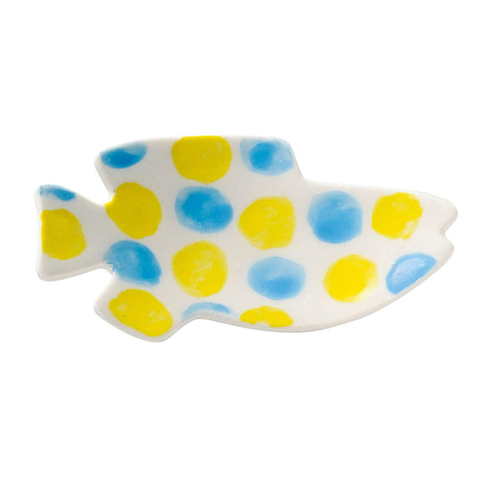 Leo Lionni Aito Swimmy Bean Plate 8x4cm Blue/Yellow Japan 278219