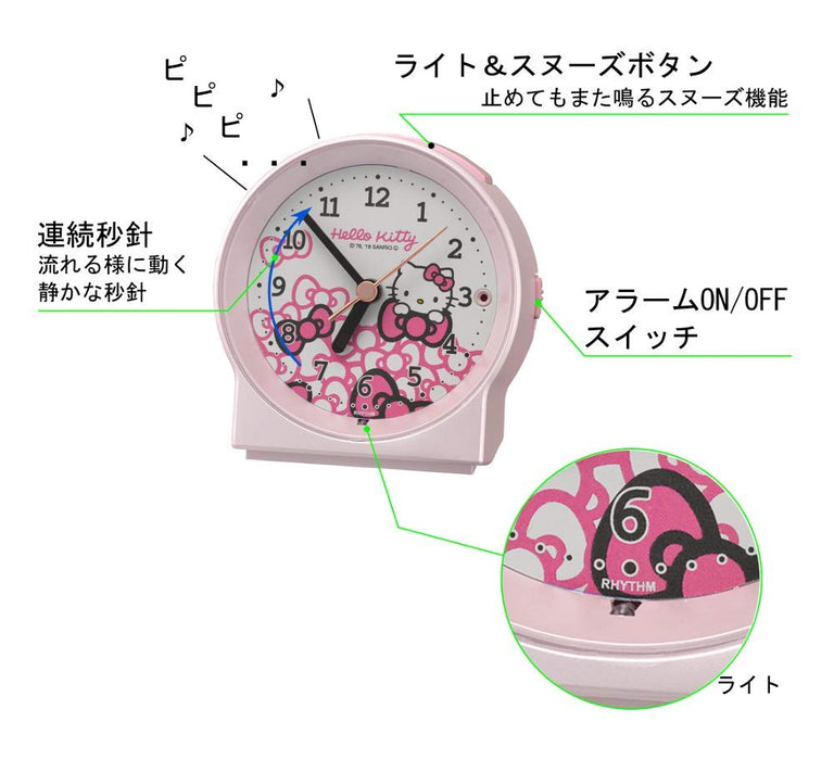 Hello Kitty Wall Clock - 9.6X9.2X5.5Cm Japan Alarm Clock