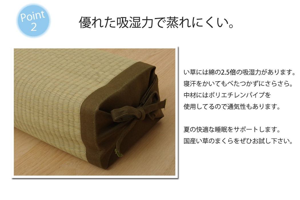 Ikehiko Corp 日本蔺草方形枕芯 40X15Cm - 填充蔺草碎片