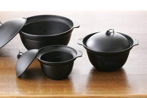 Seieido Nambu Rice Pot - 3 Cups, Japan, 130mm Bottom Diam, 175mm Inner Dim, 80mm Depth