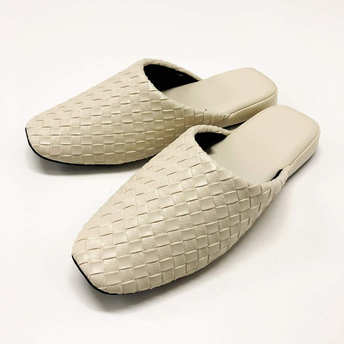 Senko M+Home Japan Texele Beige Synthetic Leather Slippers