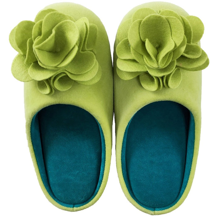 Senko Japan Green Rose Slippers with Memory Foam Sole - Size 24.5cm