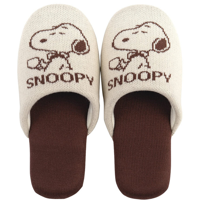 Senko Snoopy Cafe Knit Slippers - Beige, 24Cm (60587)