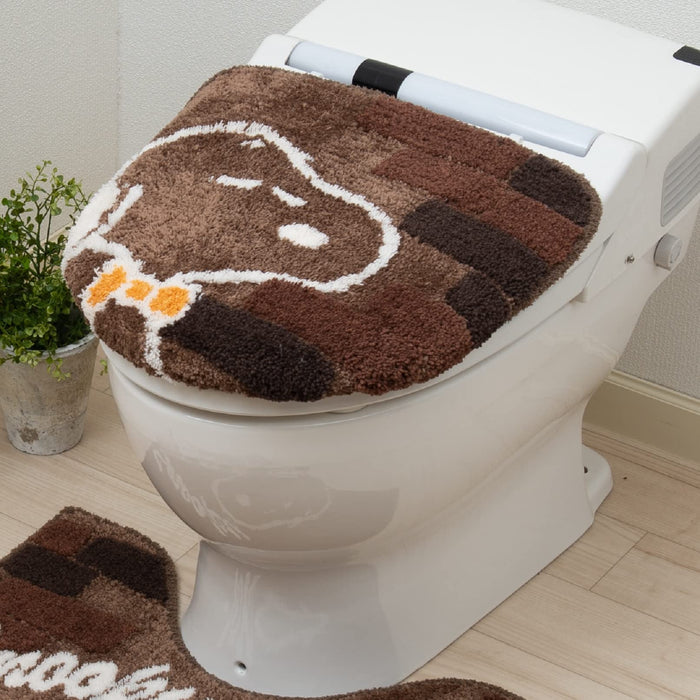 Senko Japan Snoopy Toilet Lid Cover Cleaning Brown Character 65182 - User-Friendly Toilet Lid Cover